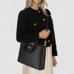 Boss Henkeltaschen<B-Icon Handtasche Leder 38 cm Laptopfach black