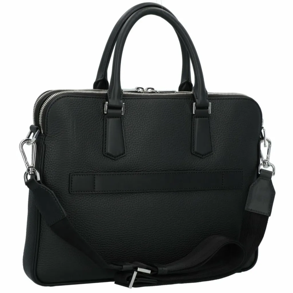 Boss Laptoptaschen|Aktentaschen<New Crosstown Aktentasche Leder 39 cm Laptopfach black