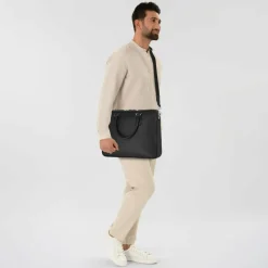 Boss Laptoptaschen|Aktentaschen<New Crosstown Aktentasche Leder 38 cm Laptopfach black