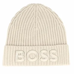 Boss Mützen<Strickmütze light beige
