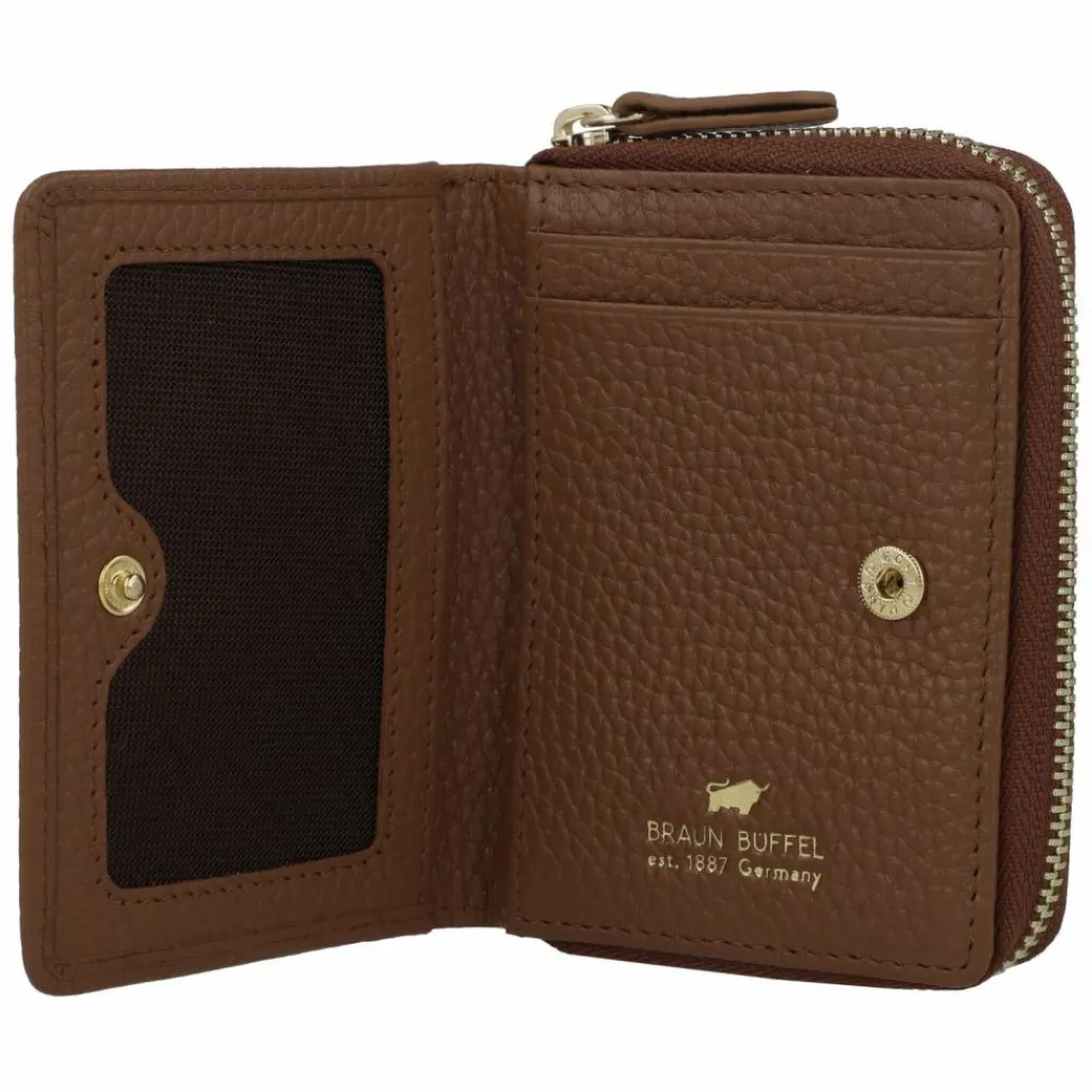 Braun Büffel Damengeldbörsen Querformat<Asti Geldbörse Leder 10 cm saddle brown