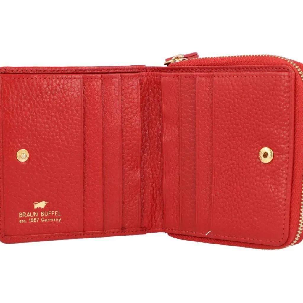 Braun Büffel Damengeldbörsen Querformat<Asti Geldbörse RFID Leder 10 cm rot