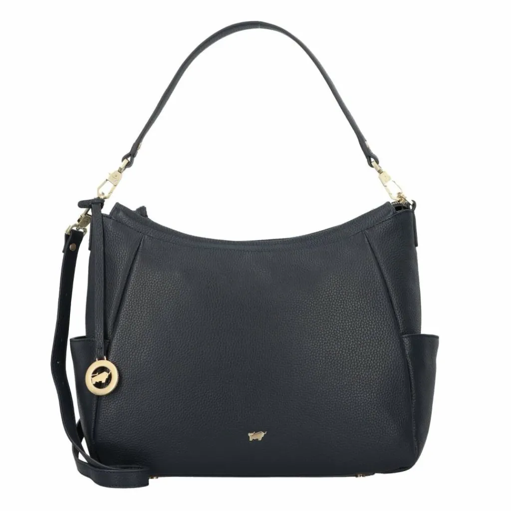 Hot Braun Büffel Hanna Schultertasche Leder 35 cm navy