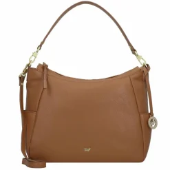 Braun Büffel Schultertaschen<Hanna Schultertasche Leder 35 cm cognac