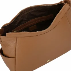 Braun Büffel Schultertaschen<Hanna Schultertasche Leder 35 cm cognac