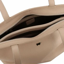 Hot Braun Büffel Hanna Shopper Tasche Leder 43 cm creme