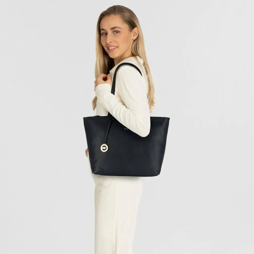 Clearance Braun Büffel Hanna Shopper Tasche Leder 43 cm navy