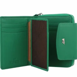 Braun Büffel Damengeldbörsen Querformat<Joy Geldbörse RFID Schutz Leder 12 cm fern green