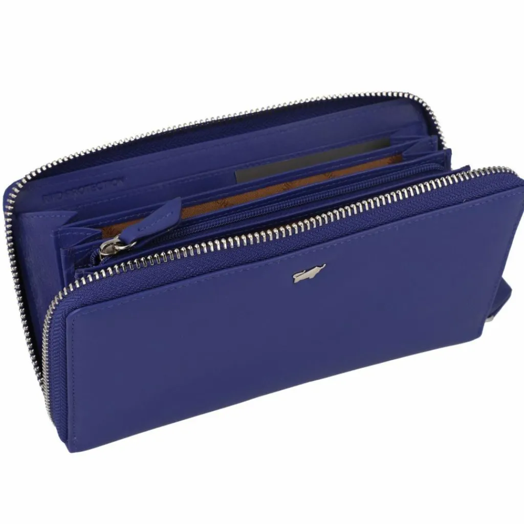 Discount Braun Büffel Joy Geldbörse RFID Schutz Leder 19 cm indigo violet