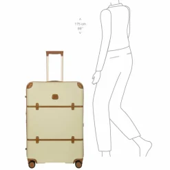 Bric's 4-Rollen Koffer|Hartgepäck<Bellagio 4 Rollen Trolley 76 cm mit Dehnfalte creme