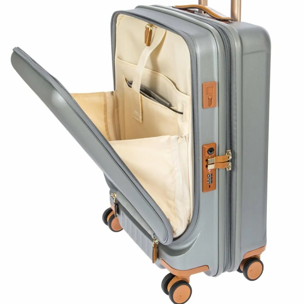 New Bric's Capri 4 Rollen Kabinentrolley 55 cm Laptopfach mit Dehnfalte silver