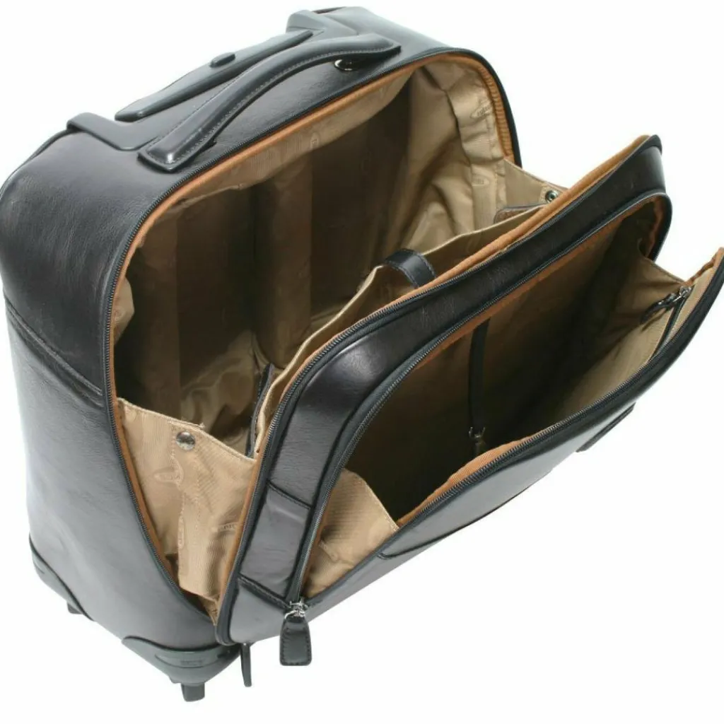 Clearance Bric's Life Pelle 4-Rollen Businesstrolley Leder 43 cm Laptopfach cognac