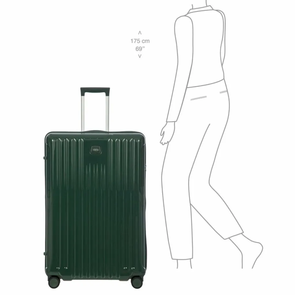 Bric's 4-Rollen Koffer|Hartgepäck<Positano 4 Rollen Trolley 82 cm mit Dehnfalte smaragdgruen