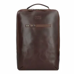 New Buckle & Seam Leon Rucksack Leder 41 cm Laptopfach brown-blu