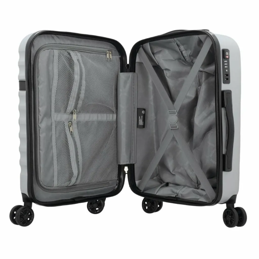 bugatti Hartgepäck Kabinengepäck|4-Rollen Kabinentrolleys<Corium 4-Rollen Kabinentrolley 55 cm silberfarben