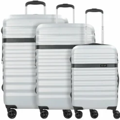 bugatti Koffersets Als Hartgepäck|Koffersets 3-Teilig<Corium 4-Rollen Kofferset 3tlg. silberfarben