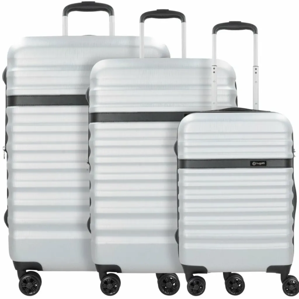 bugatti Koffersets Als Hartgepäck|Koffersets 3-Teilig<Corium 4-Rollen Kofferset 3tlg. silberfarben