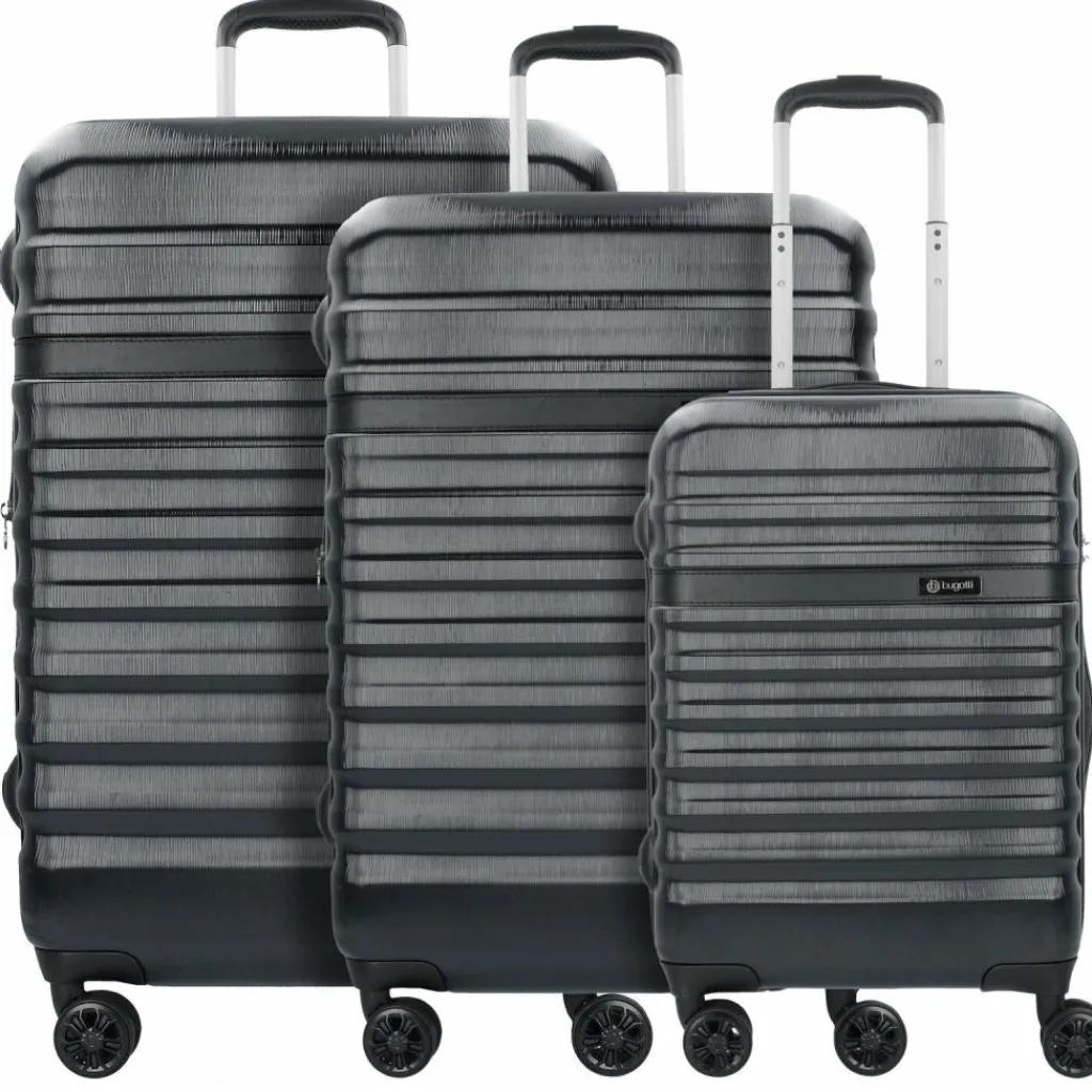 New bugatti Corium 4-Rollen Kofferset 3tlg. schwarz