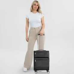 bugatti Weichgepäck Kabinengepäck|4-Rollen Kabinentrolleys<Go Light Soft 4 Rollen Kabinentrolley S 54 cm black