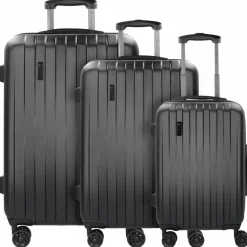 bugatti Lima 2.0 FL 4-Rollen Kofferset 3tlg mit Doppelrollen schwarz