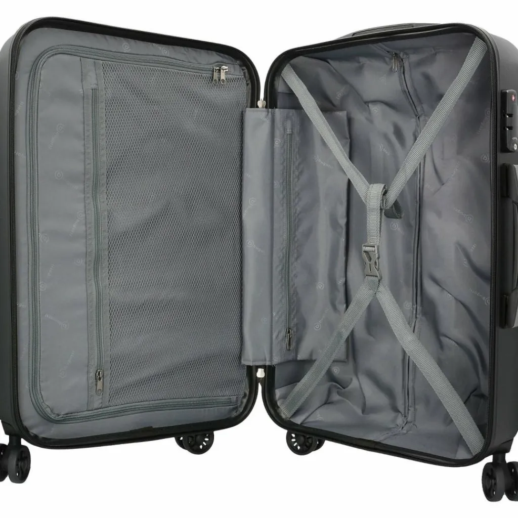 bugatti Lima 2.0 FL 4-Rollen Kofferset 3tlg mit Doppelrollen schwarz