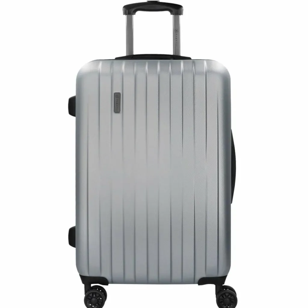 Discount bugatti Lima 2.0 4-Rollen Trolley 66 cm mit Doppelrollen silberfarben