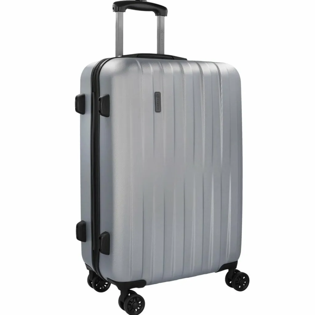 Discount bugatti Lima 2.0 4-Rollen Trolley 66 cm mit Doppelrollen silberfarben