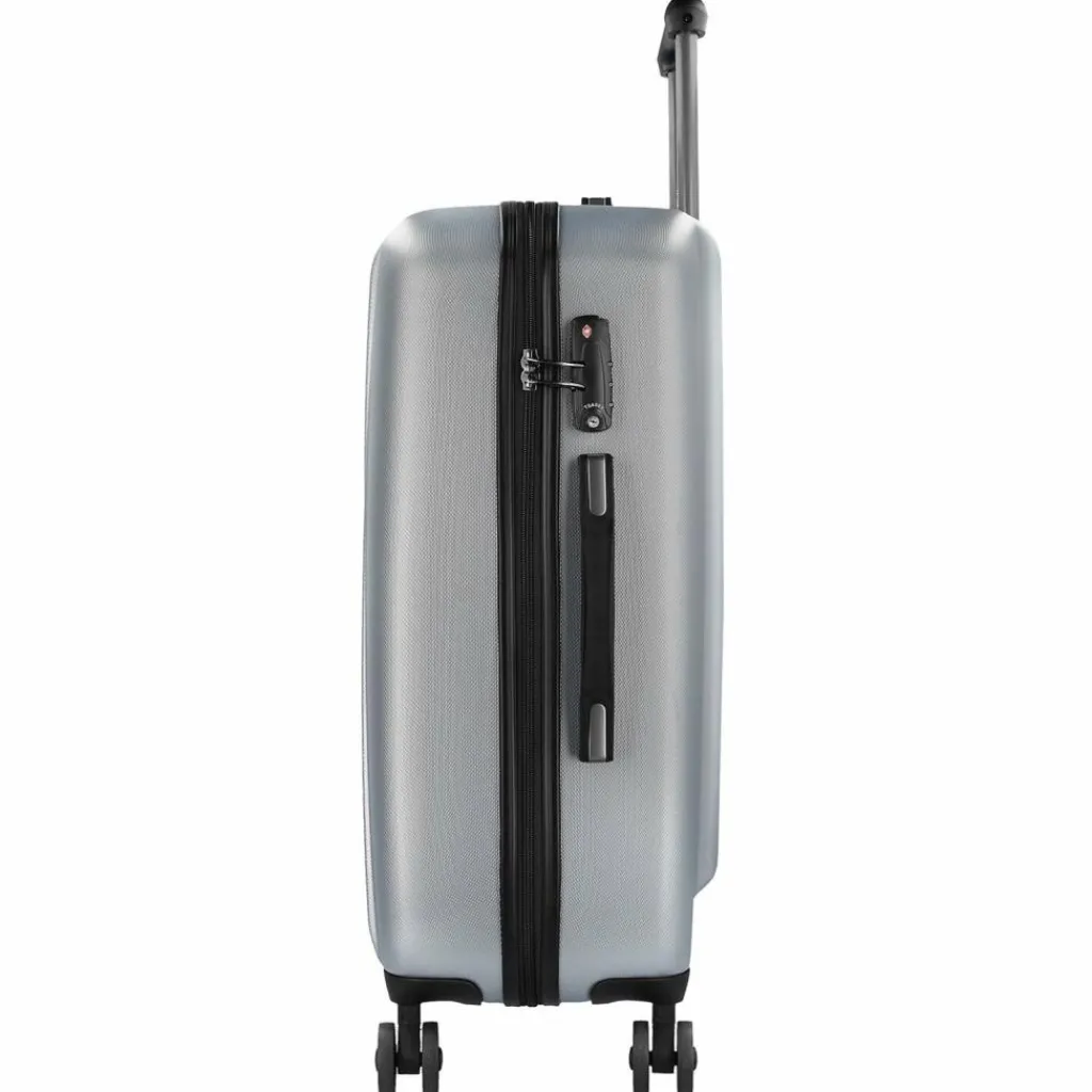 Discount bugatti Lima 2.0 4-Rollen Trolley 66 cm mit Doppelrollen silberfarben