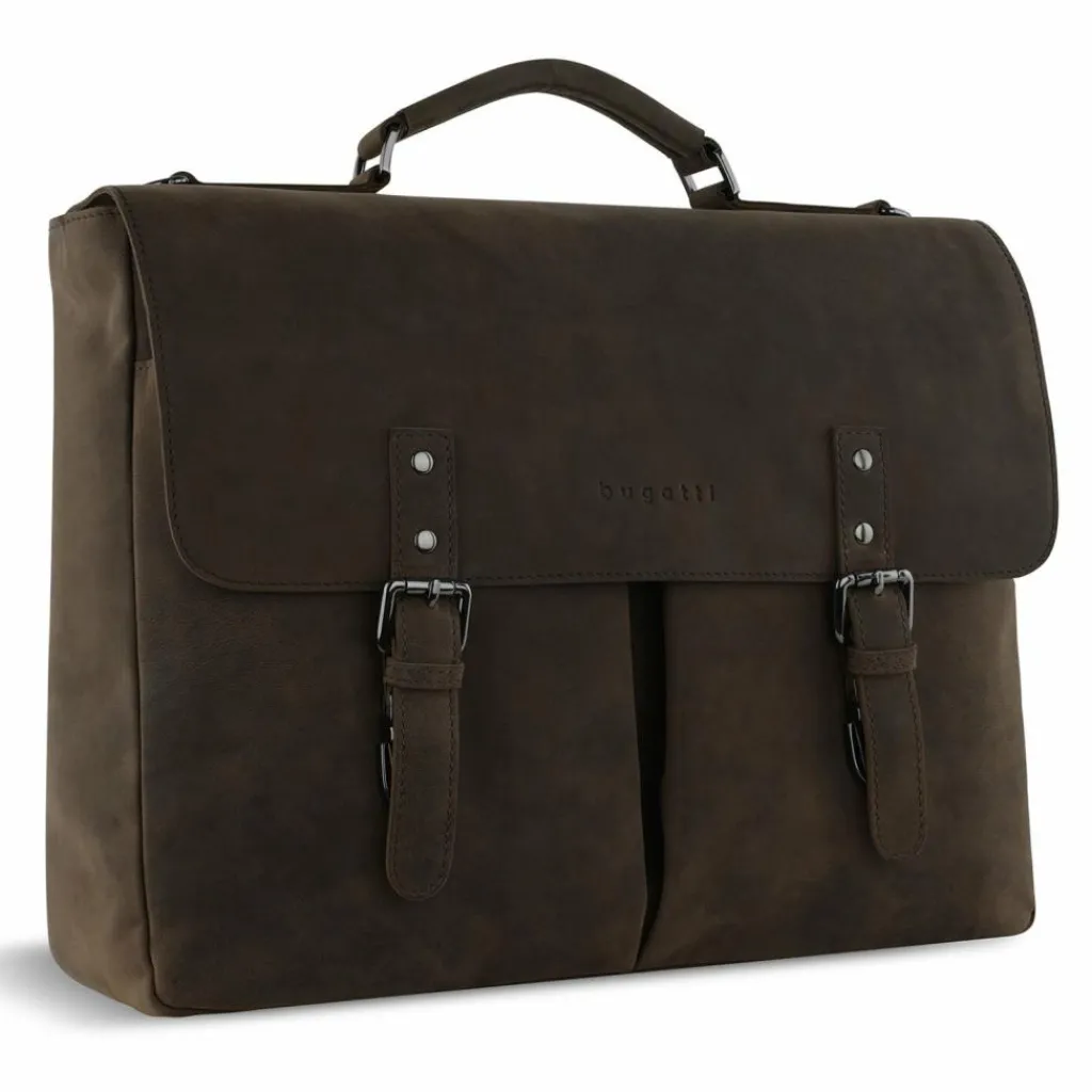 Sale bugatti Luca Aktentaschen Messenger Leder 39 cm Laptopfach braun