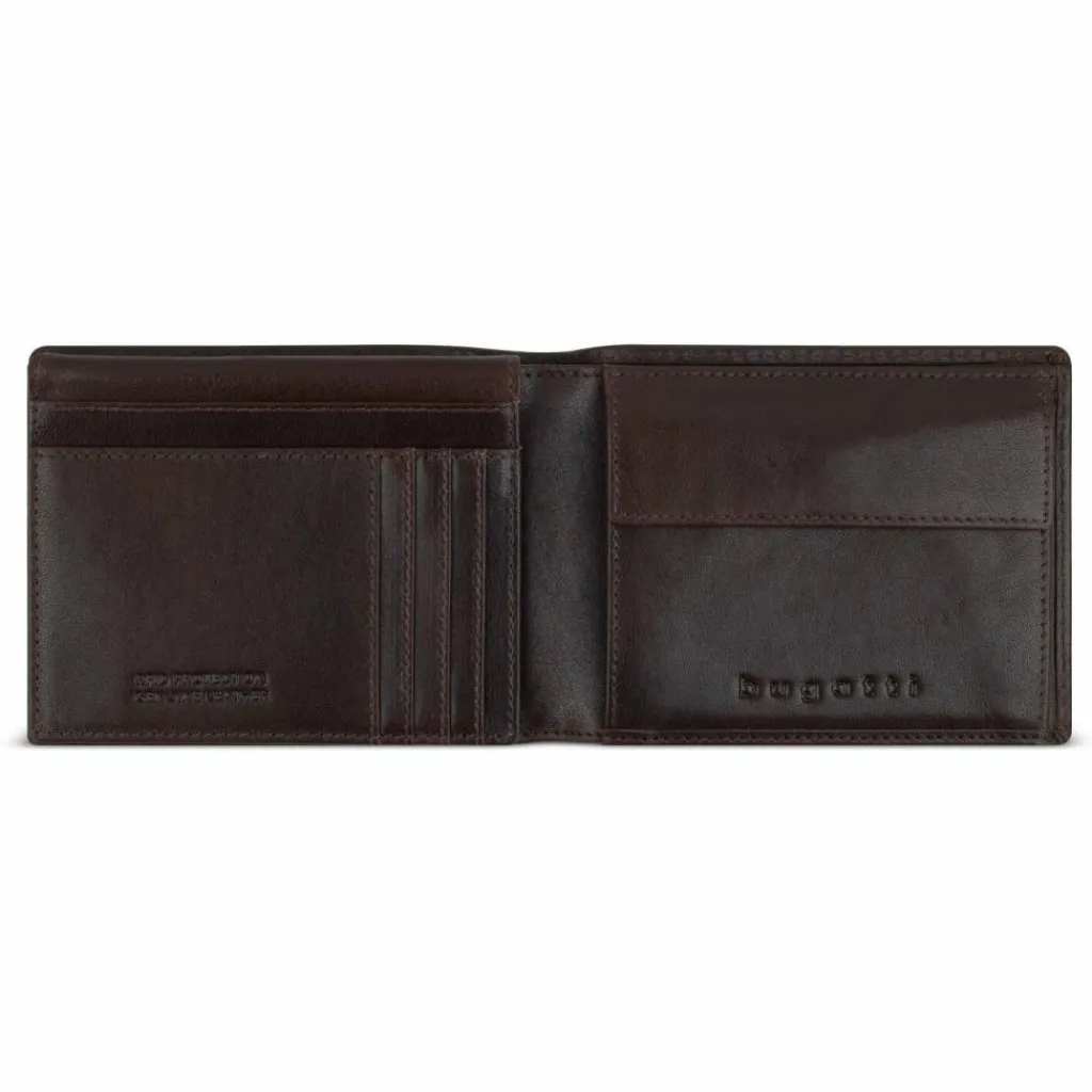 bugatti Damengeldbörsen Querformat<Neaples Geldbörse RFID Schutz Leder 12 cm braun