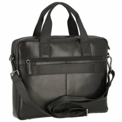 Outlet bugatti Romano Aktentasche Leder 38 cm Laptopfach schwarz
