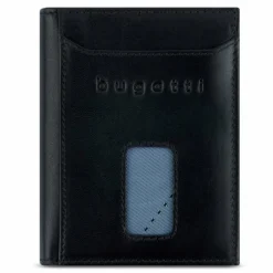 bugatti Herrengeldbörsen Hochformat<Secure Slim Geldbörse RFID Schutz Leder 8 cm schwarz