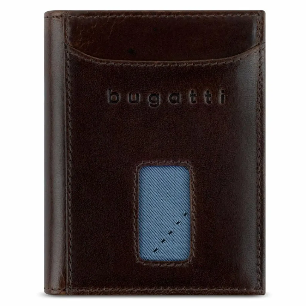 bugatti Herrengeldbörsen Hochformat<Secure Slim Geldbörse RFID Schutz Leder 8 cm braun