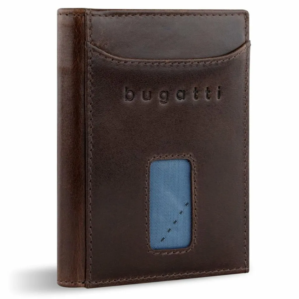 bugatti Herrengeldbörsen Hochformat<Secure Slim Geldbörse RFID Schutz Leder 8 cm braun