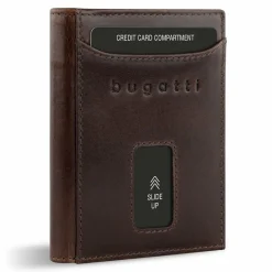 bugatti Herrengeldbörsen Hochformat<Secure Slim Geldbörse RFID Schutz Leder 8 cm braun