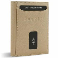 Outlet bugatti Secure Slim Geldbörse RFID Schutz Leder 8 cm beige