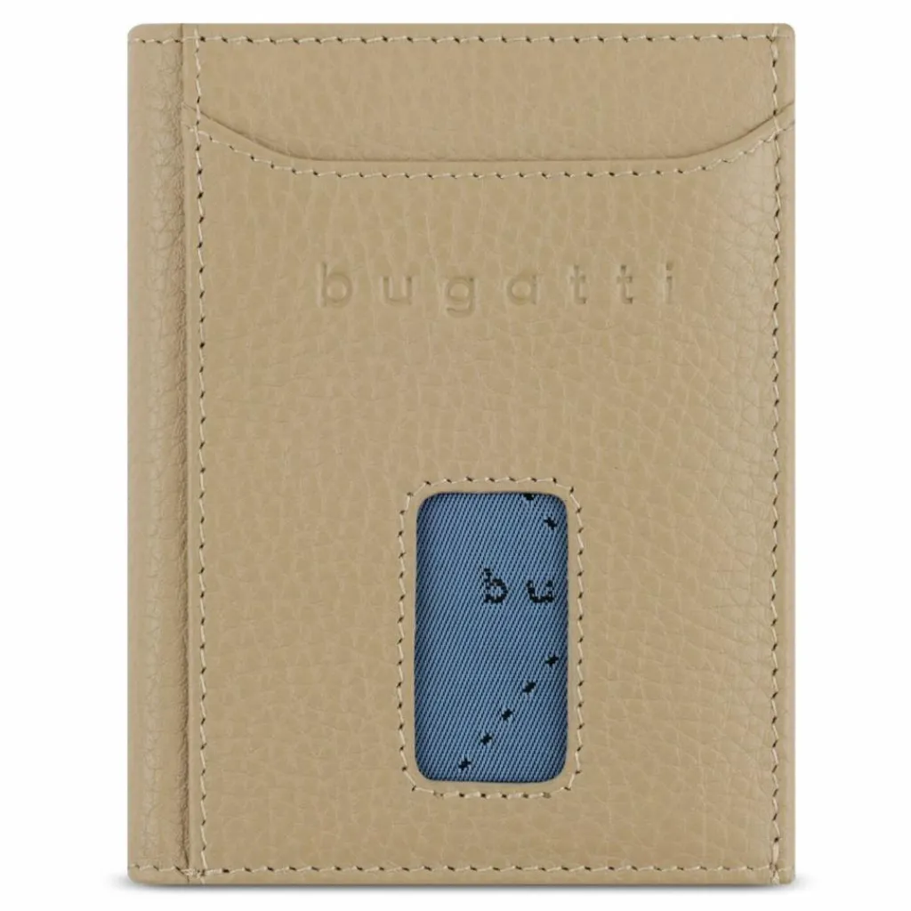 Discount bugatti Secure Slim Geldbörse RFID Schutz Leder 8 cm beige