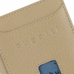Discount bugatti Secure Slim Geldbörse RFID Schutz Leder 8 cm beige