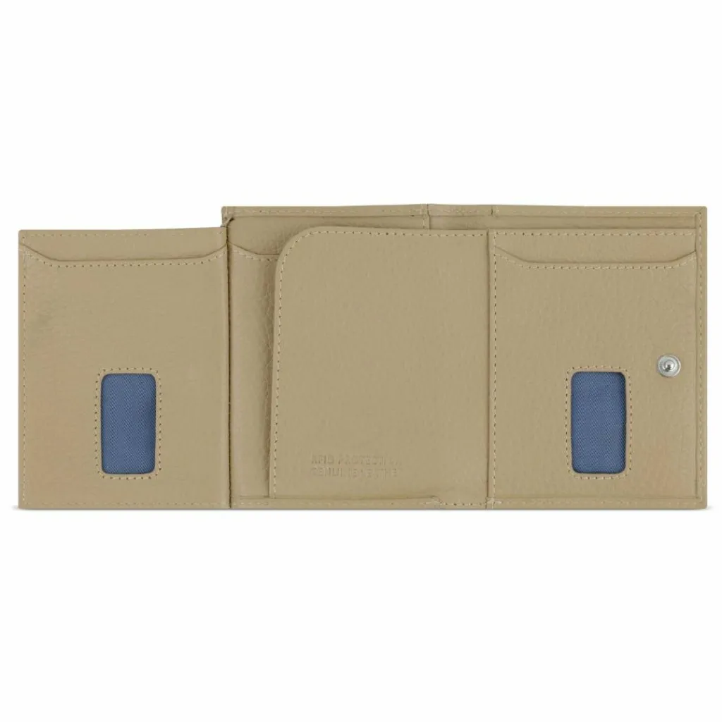 Discount bugatti Secure Slim Geldbörse RFID Schutz Leder 8 cm beige