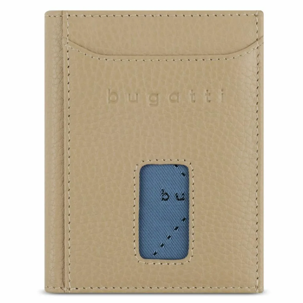 bugatti Herrengeldbörsen Hochformat<Secure Slim Geldbörse RFID Schutz Leder 8 cm beige