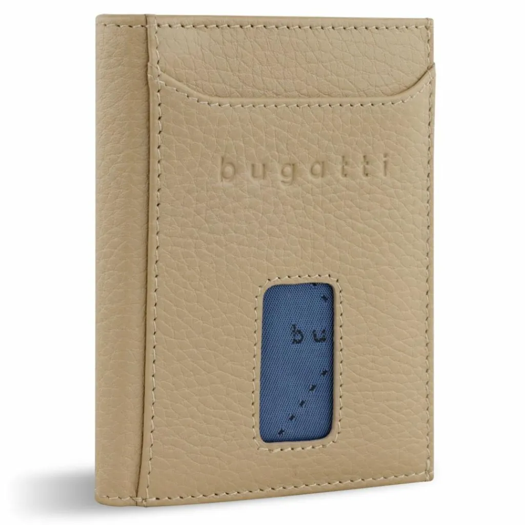 bugatti Herrengeldbörsen Hochformat<Secure Slim Geldbörse RFID Schutz Leder 8 cm beige