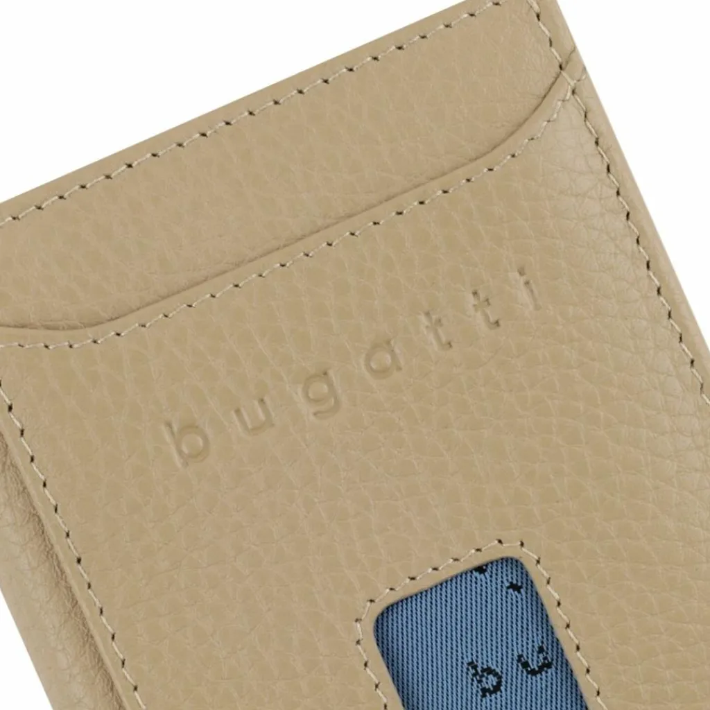 bugatti Herrengeldbörsen Hochformat<Secure Slim Geldbörse RFID Schutz Leder 8 cm beige