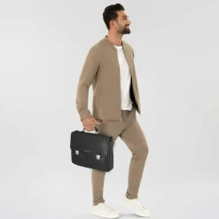 bugatti Laptoptaschen|Aktentaschen<Valencia Aktentasche RFID Leder 40 cm Laptopfach black