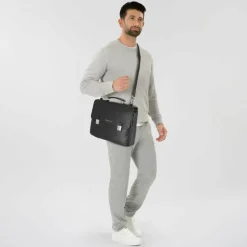 bugatti Laptoptaschen|Aktentaschen<Valencia Aktentasche RFID Leder 40 cm Laptopfach black