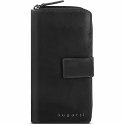 bugatti Damengeldbörsen Hochformat<Valencia Geldbörse RFID Schutz Leder 10 cm black