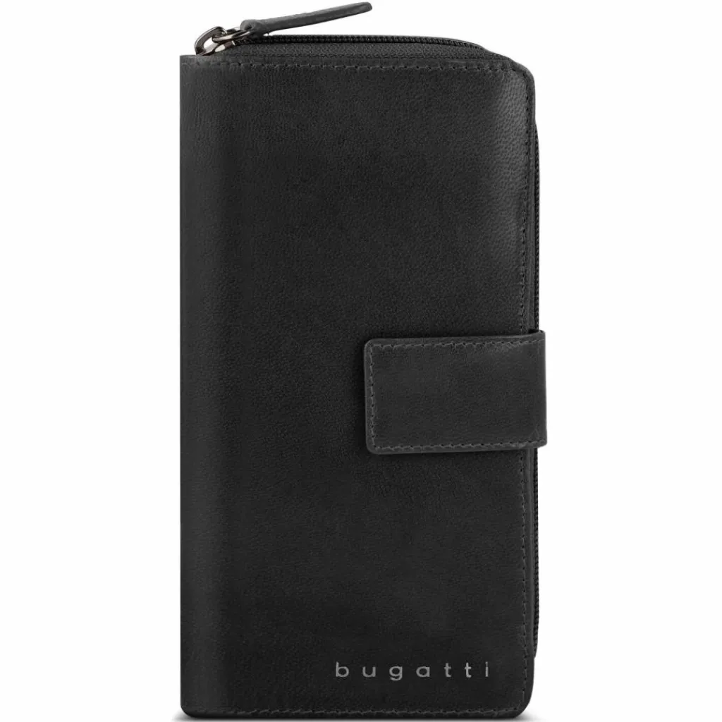 bugatti Damengeldbörsen Hochformat<Valencia Geldbörse RFID Schutz Leder 10 cm black