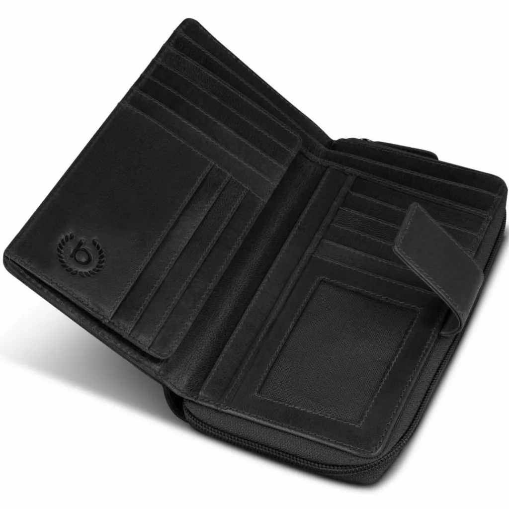 bugatti Damengeldbörsen Hochformat<Valencia Geldbörse RFID Schutz Leder 10 cm black