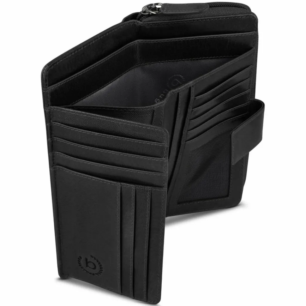 bugatti Damengeldbörsen Hochformat<Valencia Geldbörse RFID Schutz Leder 10 cm black