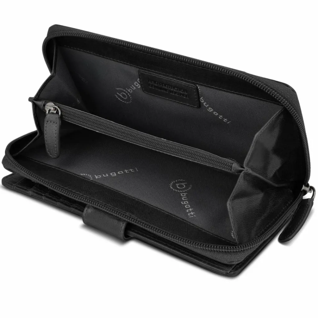 bugatti Damengeldbörsen Hochformat<Valencia Geldbörse RFID Schutz Leder 10 cm black