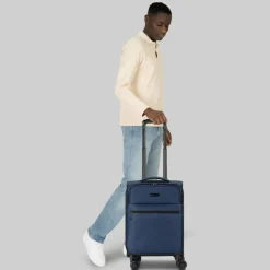 Outlet bugatti Valencia Soft 4 Rollen Kabinentrolley S 55 cm mit Dehnfalte navy